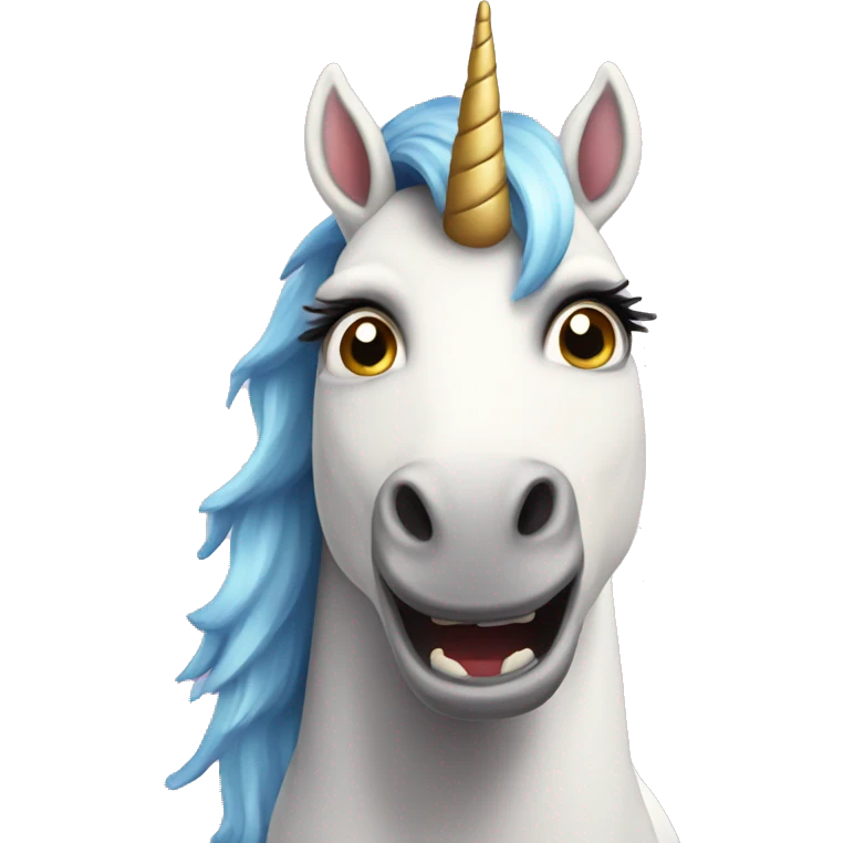 Shocked realistic unicorn emoji