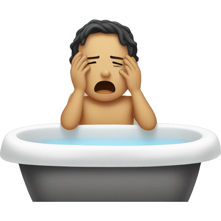 crying in bath emoji