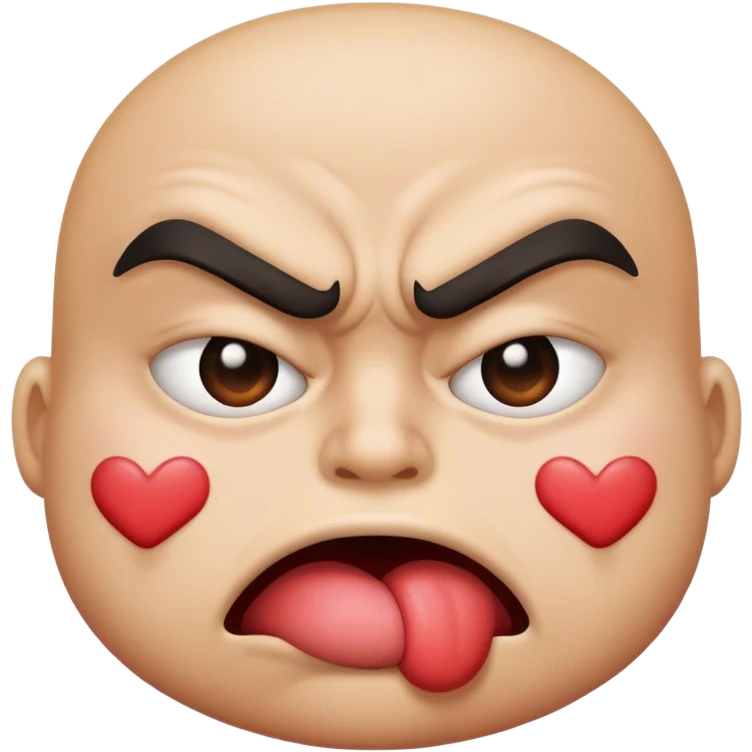 add a kissing emoji but angry emoji