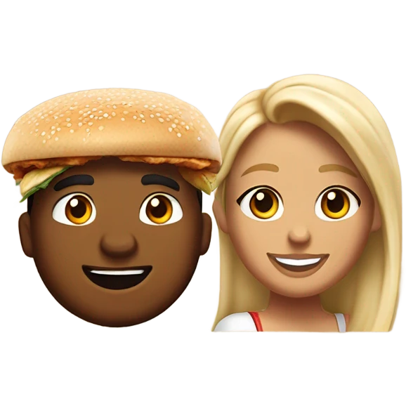 boyfriend and girlfriend eating wingstop chicken sandwhich  emoji