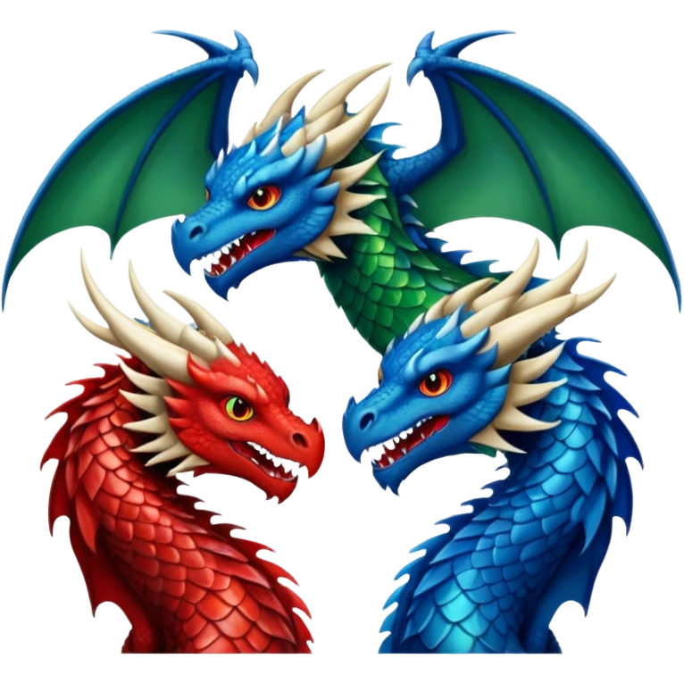 Three dragon together emoji