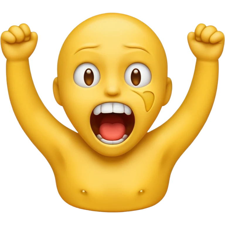 Strangling neck classic yellow emoji style screaming emoji