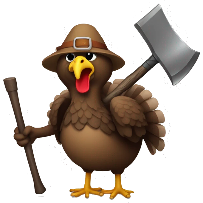 turkey holding an axe emoji
