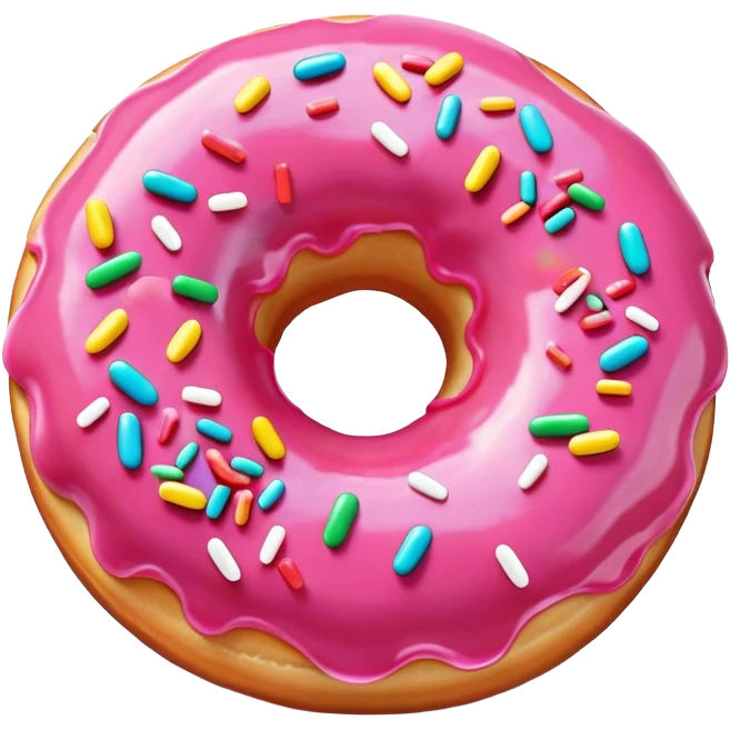 pink donut with sprinkles emoji