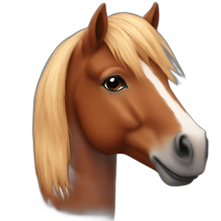 One Red brown icelandic horse with starsign in forehead emoji