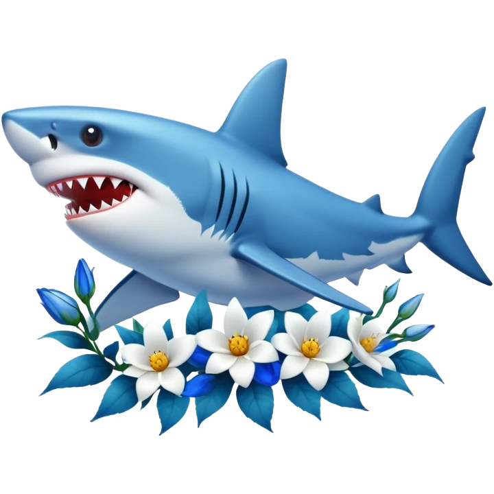 Shark with flowers  emoji