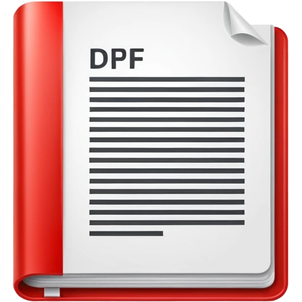 realistic PDF file icon, document with red border, PDF letters, file icon details emoji