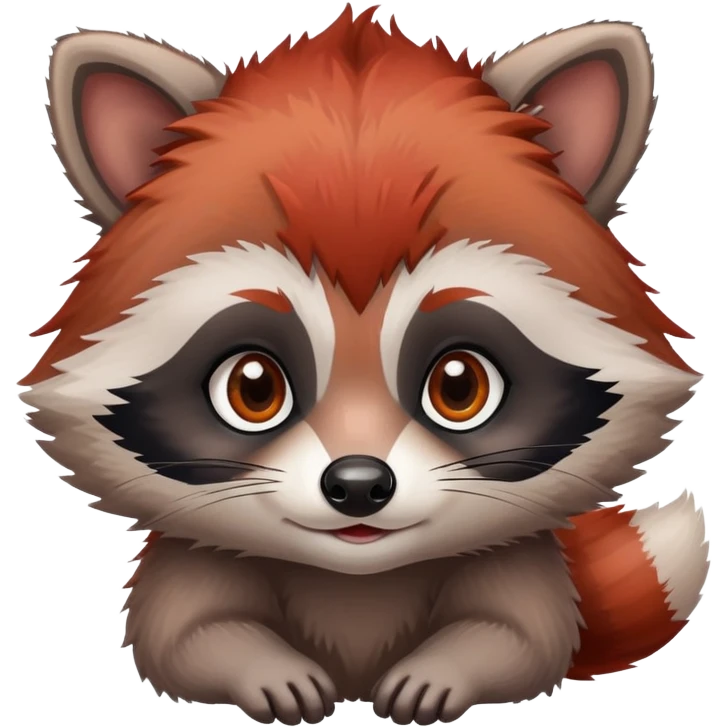 red hair baby raccoon emoji