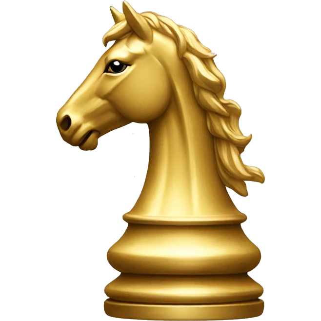 golden horse chess piece facing the right emoji