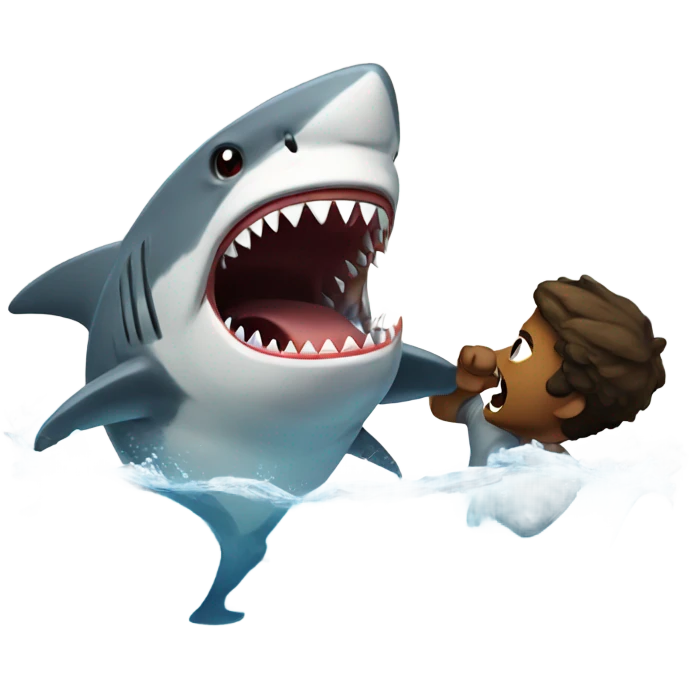 Fighting a shark emoji