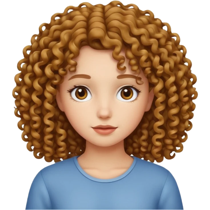 Clean girl with cirly hair emoji