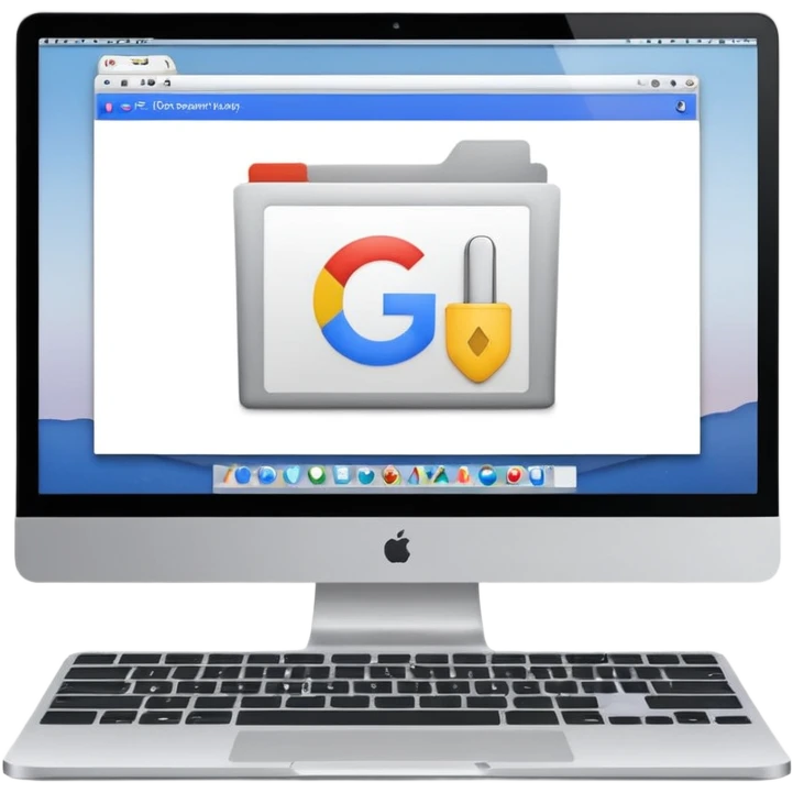 Mac computer with a google doc open on the screen  emoji