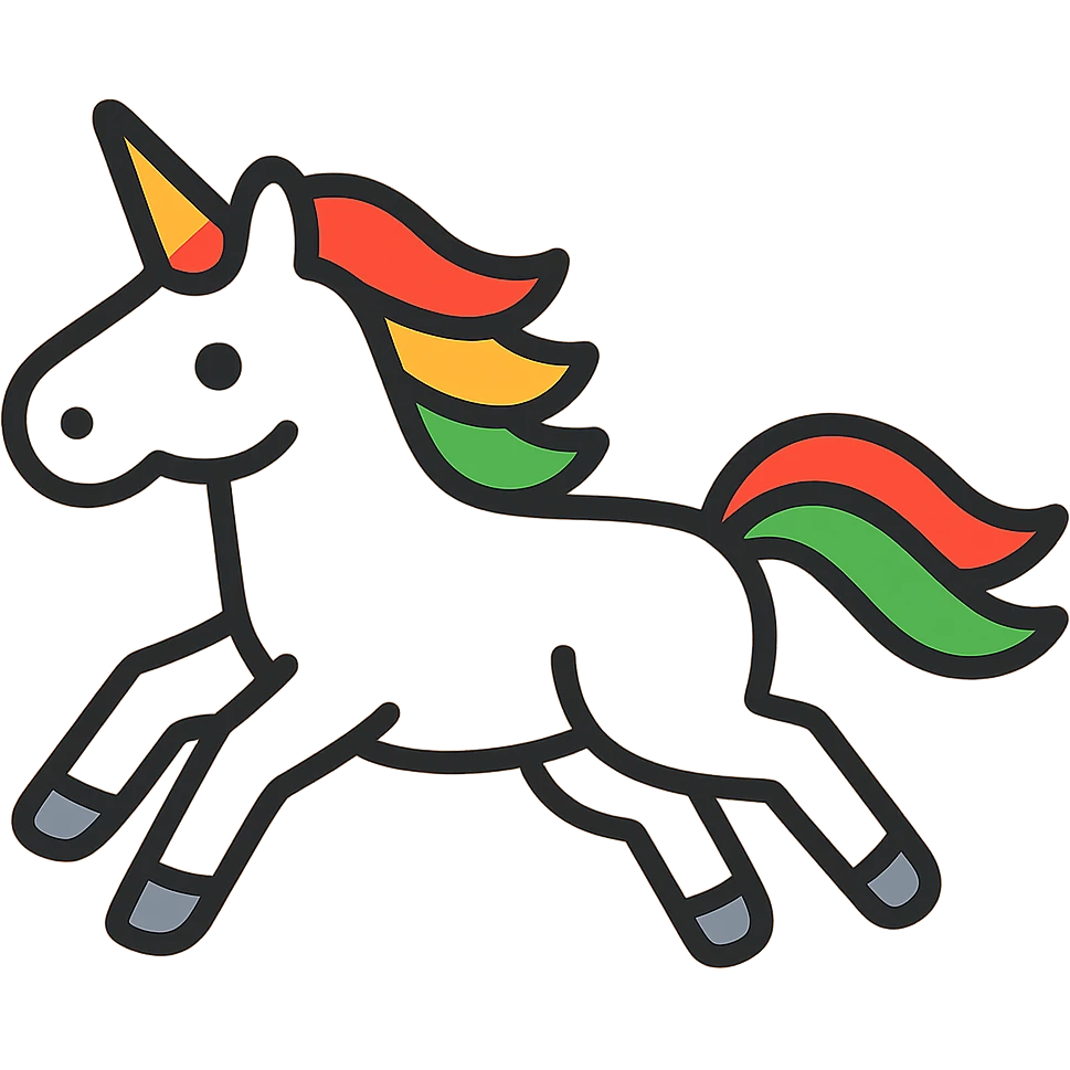 Change the background to pale pink behind the running unicorn icon, keeping the rest of the design unchanged, logo style. emoji