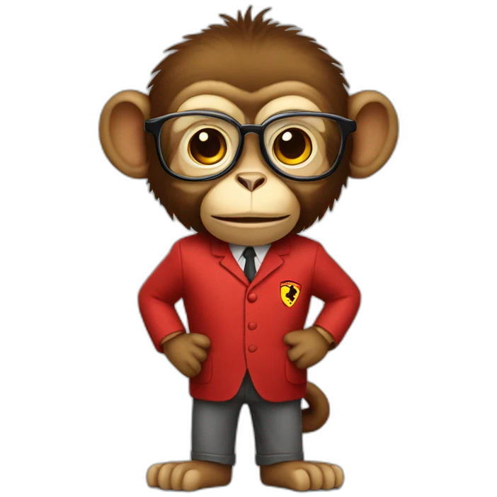 professor monkey with a ferrari emoji