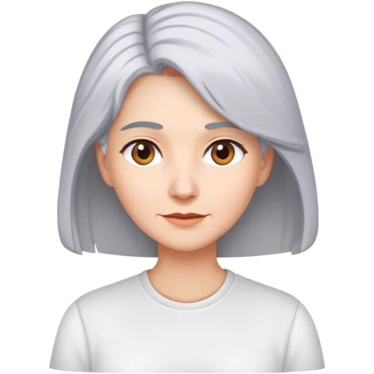 Women-grey-hair-white-shirt emoji