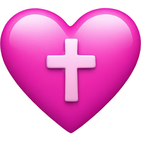 Bright pink heart with crosses around it emoji