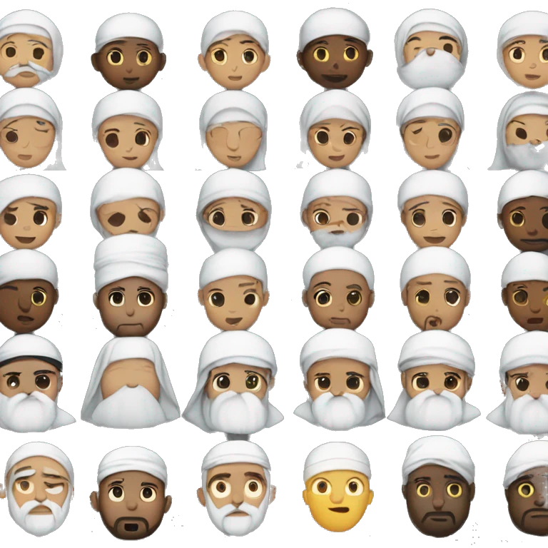 a row of muslims praying emoji