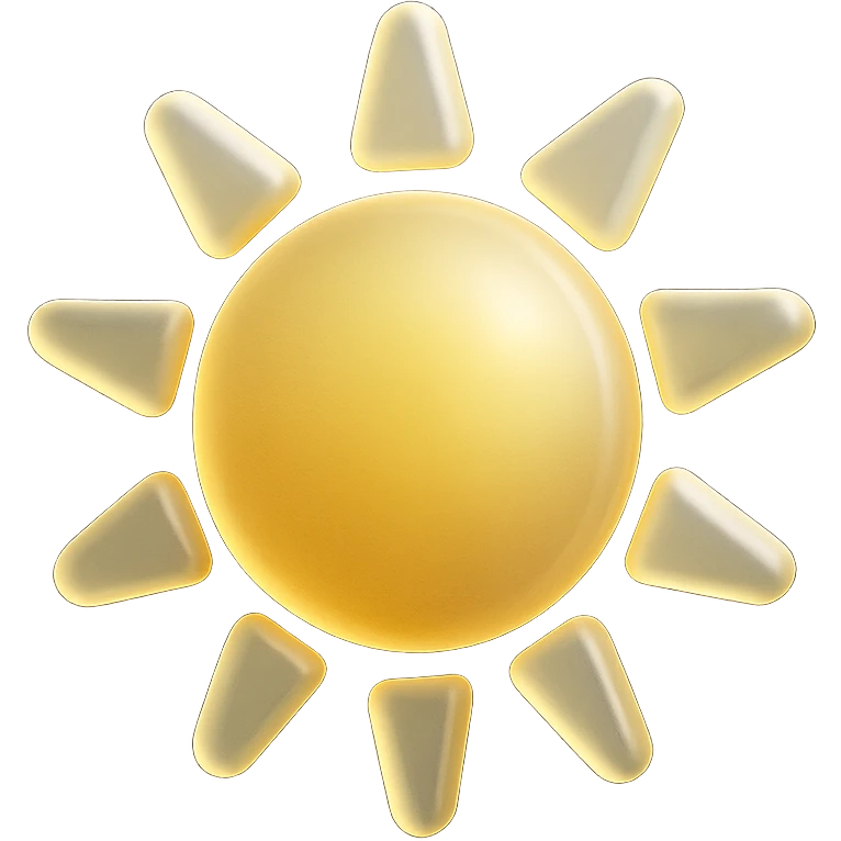 shiny sun, inspired by Apple emoji emoji
