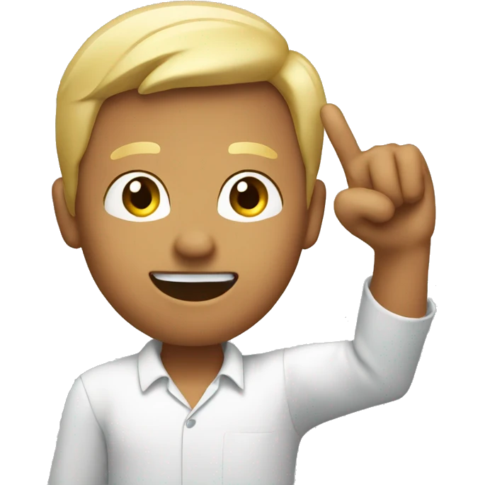 man pointing right at his ear emoji