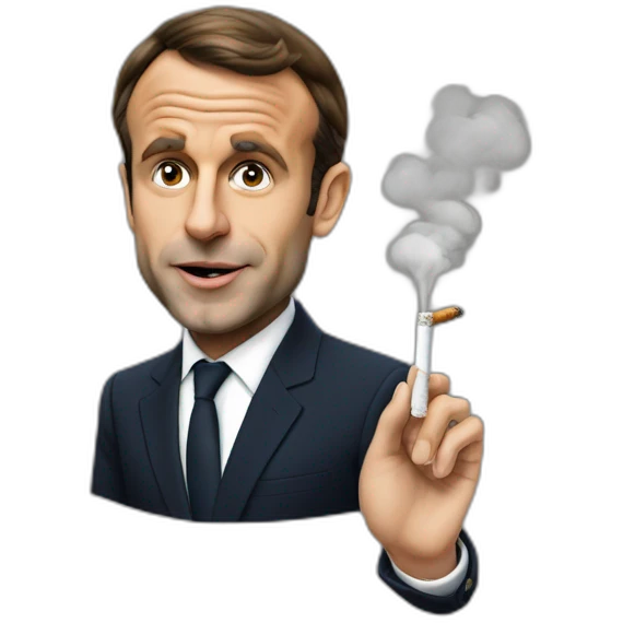 Emanuel macron avec une cigarette emoji