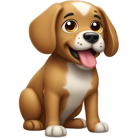 Dog pooping emoji