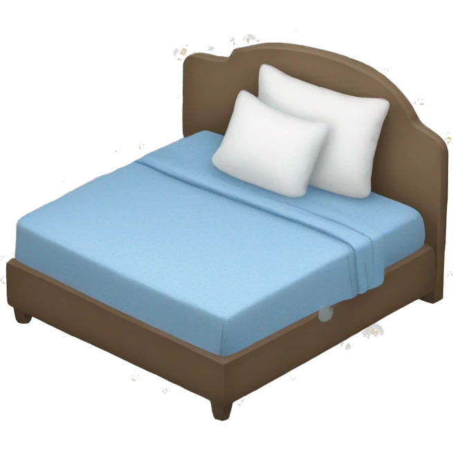 Cosy bed with blue smal flower bed sheets emoji