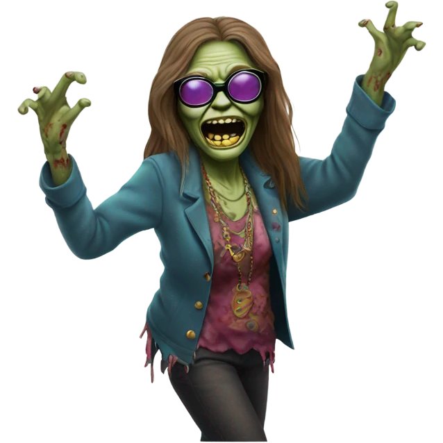  janis joplin zombie  dancing (wearing circle glasses) emoji