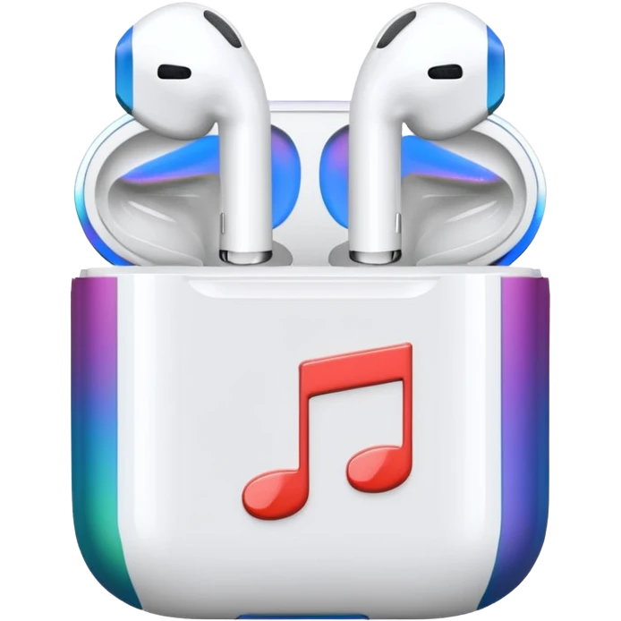 airpods in a music themed case emoji