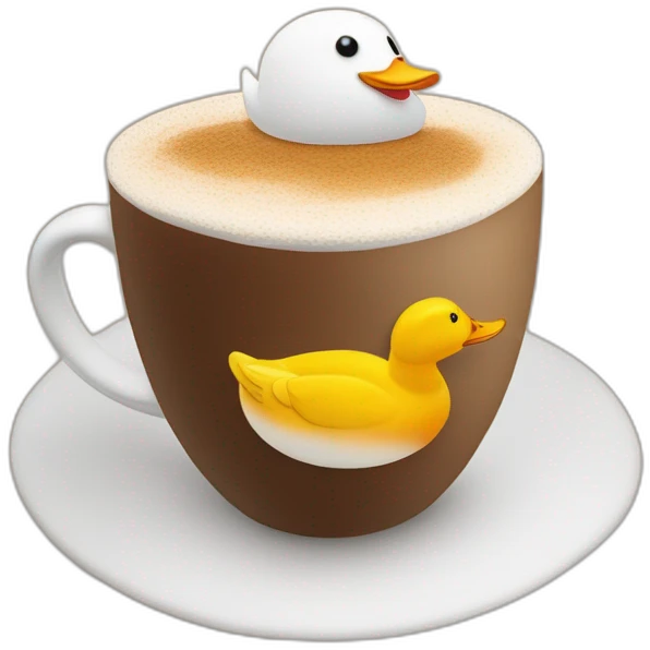 make an cappuchino, but in the foam on top theres a duck from foam, emoji style emoji