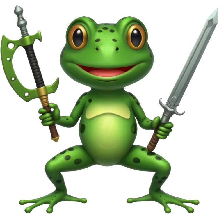 frog holding a weapon  emoji