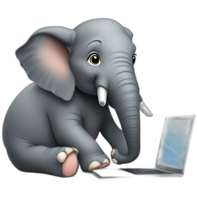 elephant using laptop emoji