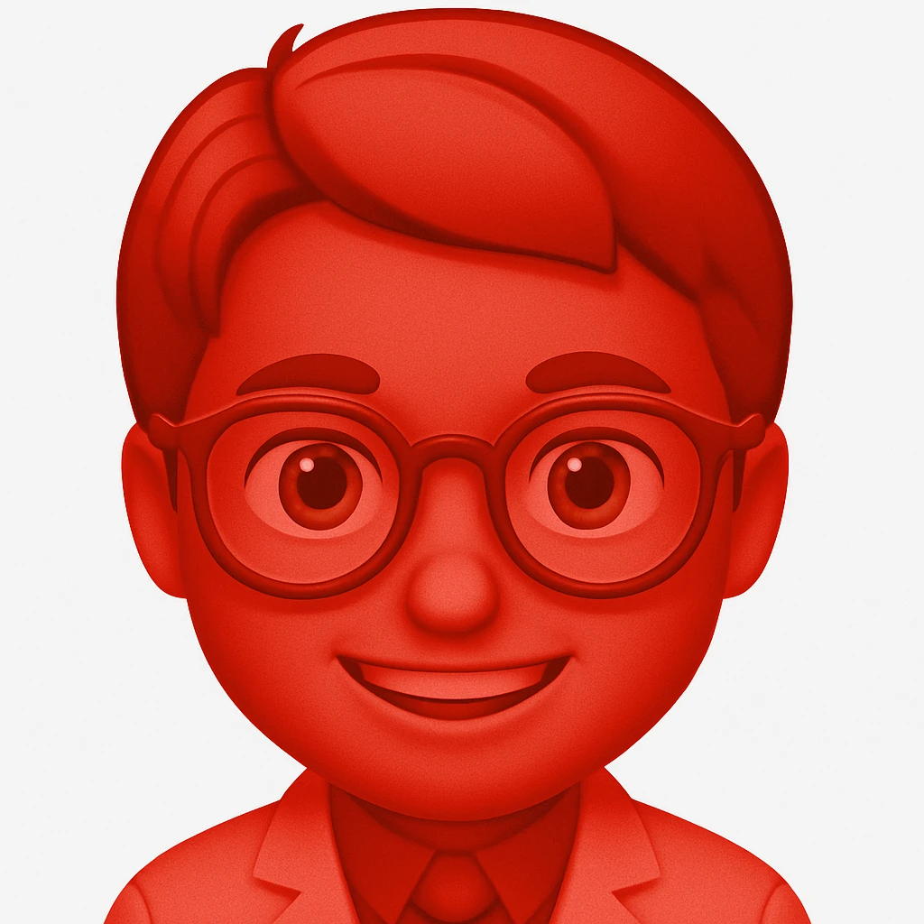 An eye doctor emoji in emoji style with a red color emoji