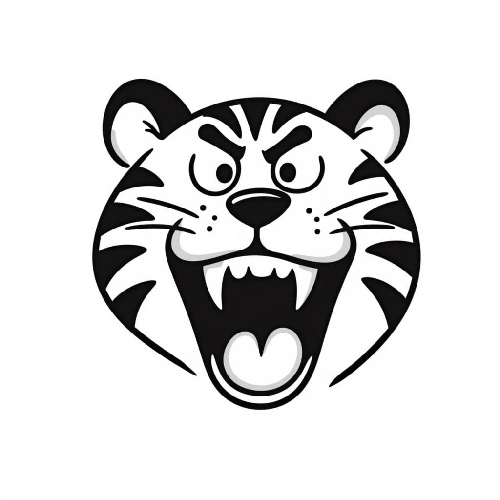 angry tiger face growling emoji