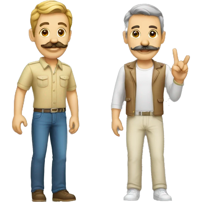 Morocho con bigotes y un auto en la mano  emoji