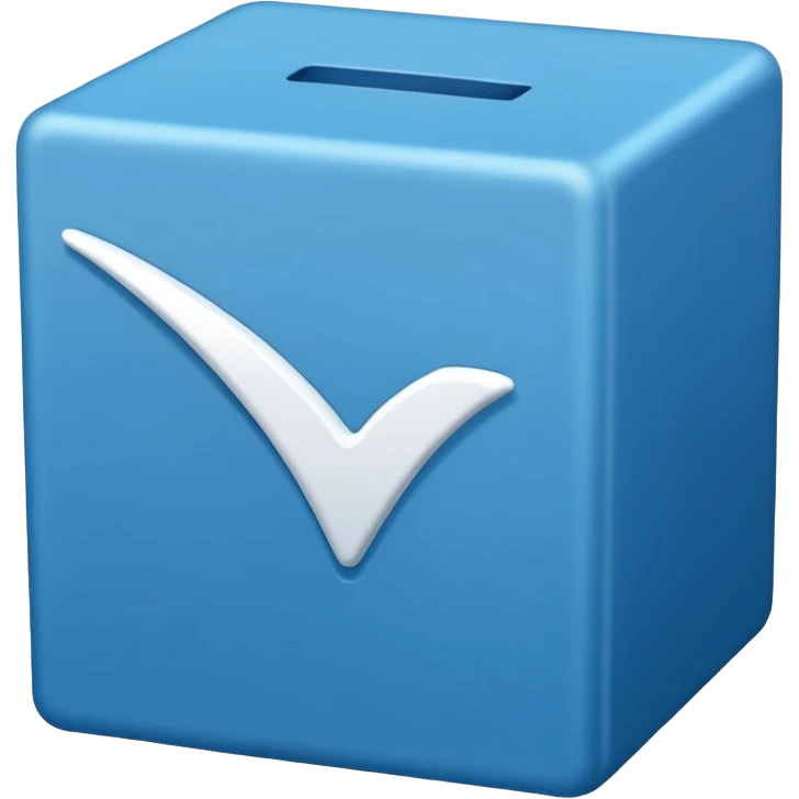 Side way check mark in bule box emoji