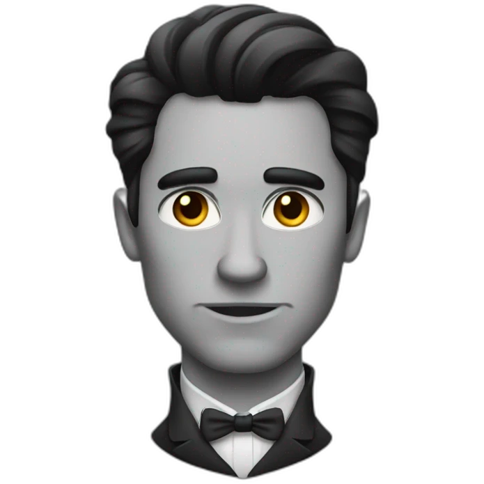dapper man dark hair angry emoji