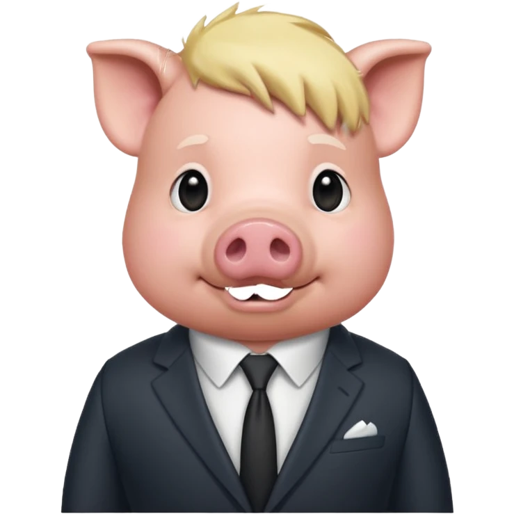pig blonde with suit emoji