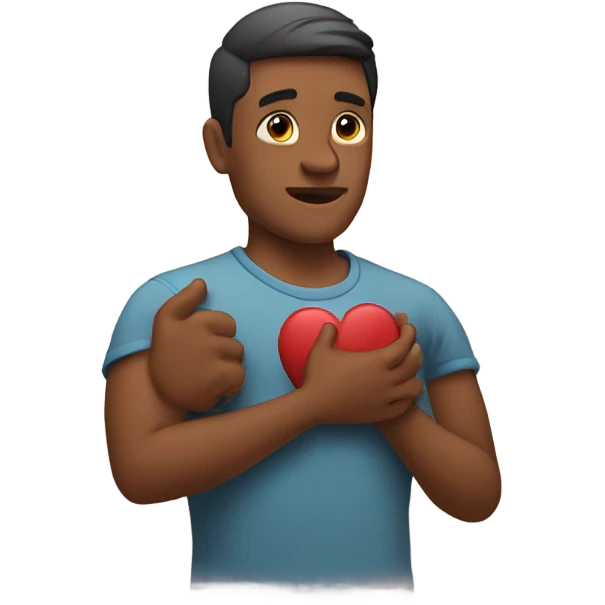 Father holds his heart in his arm emoji