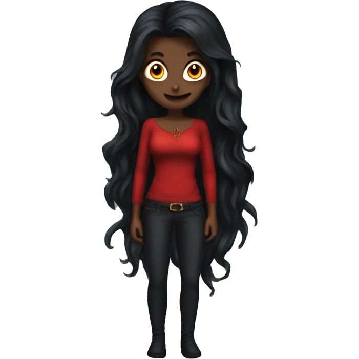 Dark long hair devil women crazy emoji