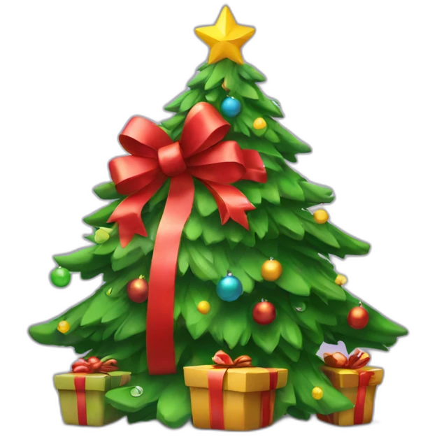 christmas tree with gift emoji