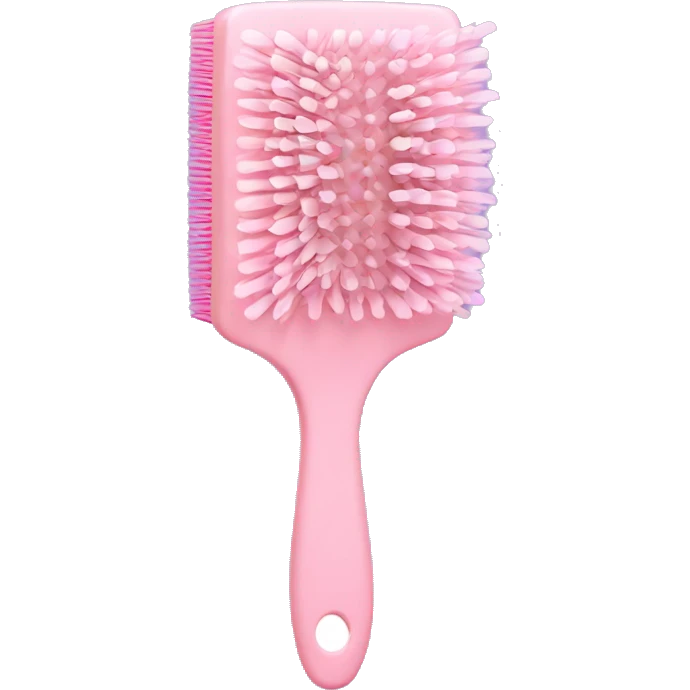 Light pink hairbrush with bow emoji
