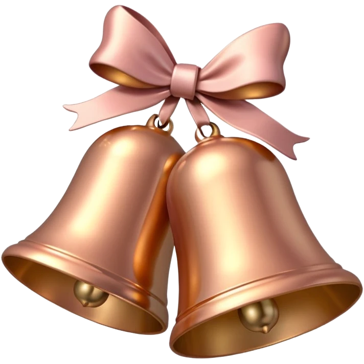 light rose gold christmas bells emoji