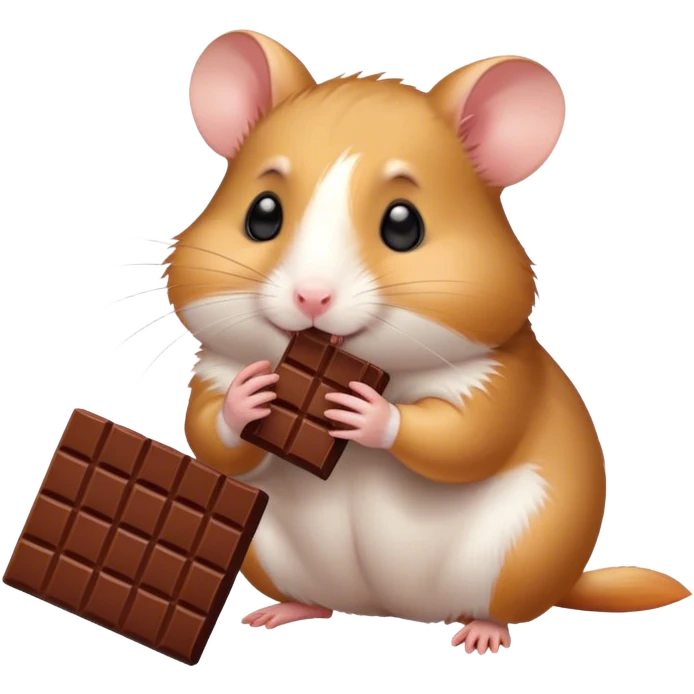 a hamster eating chocolate  emoji