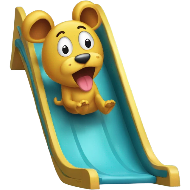 Silly animal on a slide emoji