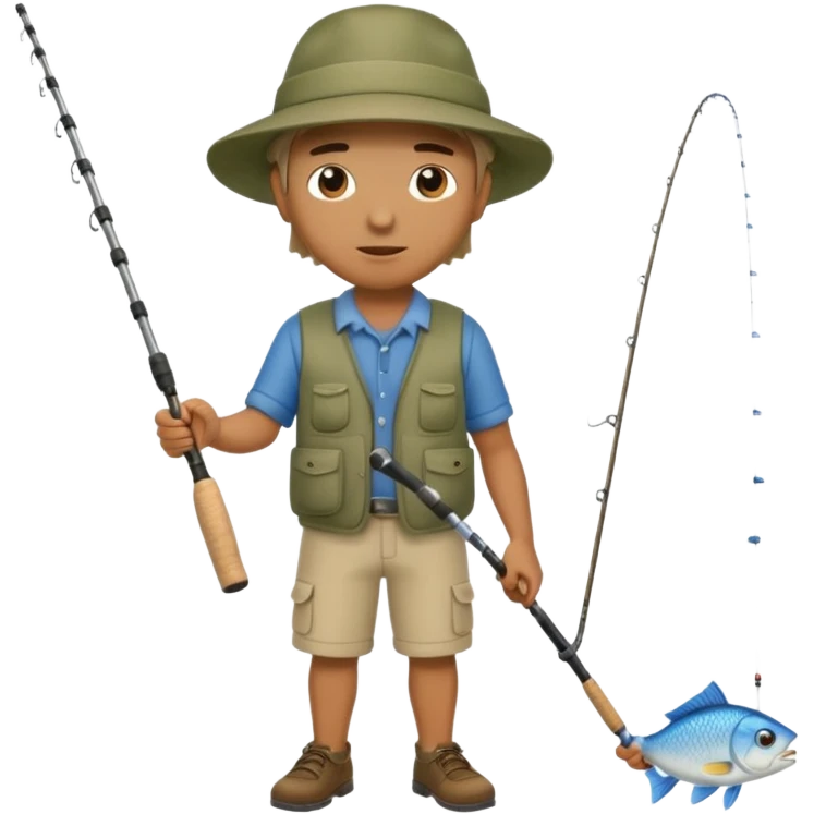 man casting a fishing rod, full body emoji