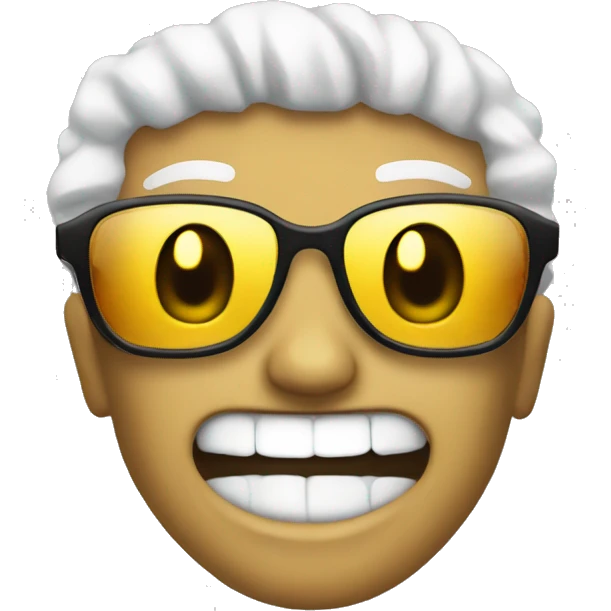 gold grillz on a sunglases face emo emoji