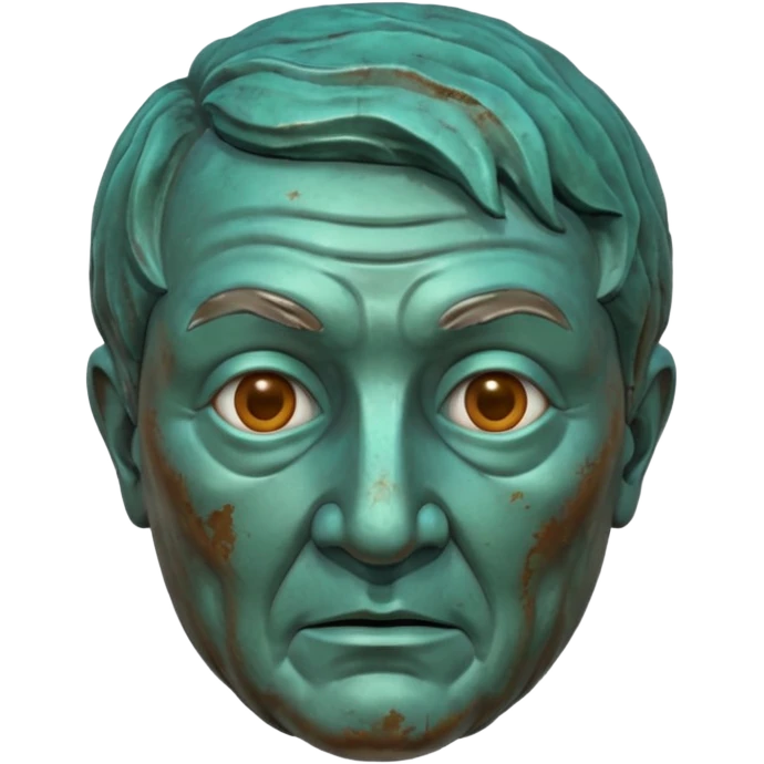 bronze aged man head statue emoji