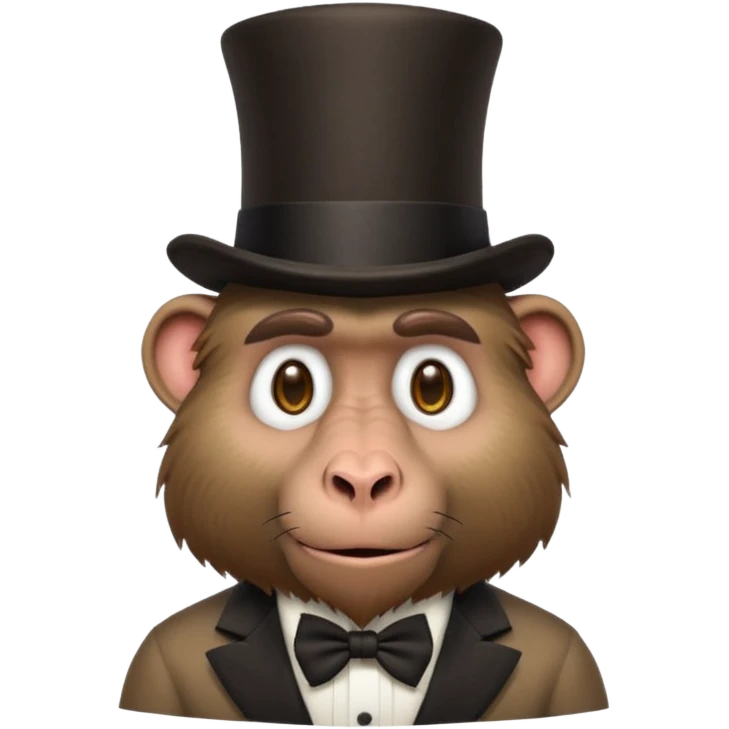 baboon with top hat  emoji