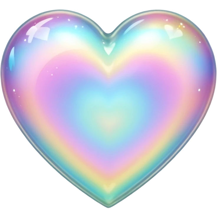 Sparkly glossy Pastel iridescent glass crystal heart emoji