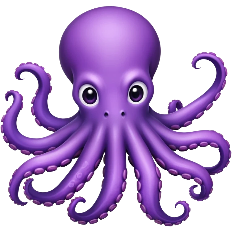 cute purple octopus with eight tentacles emoji